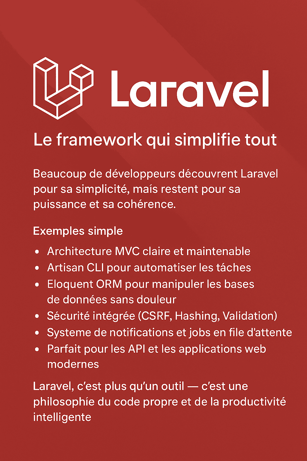 🚀 Laravel : bien plus qu’un framework, une expérience développeur !
