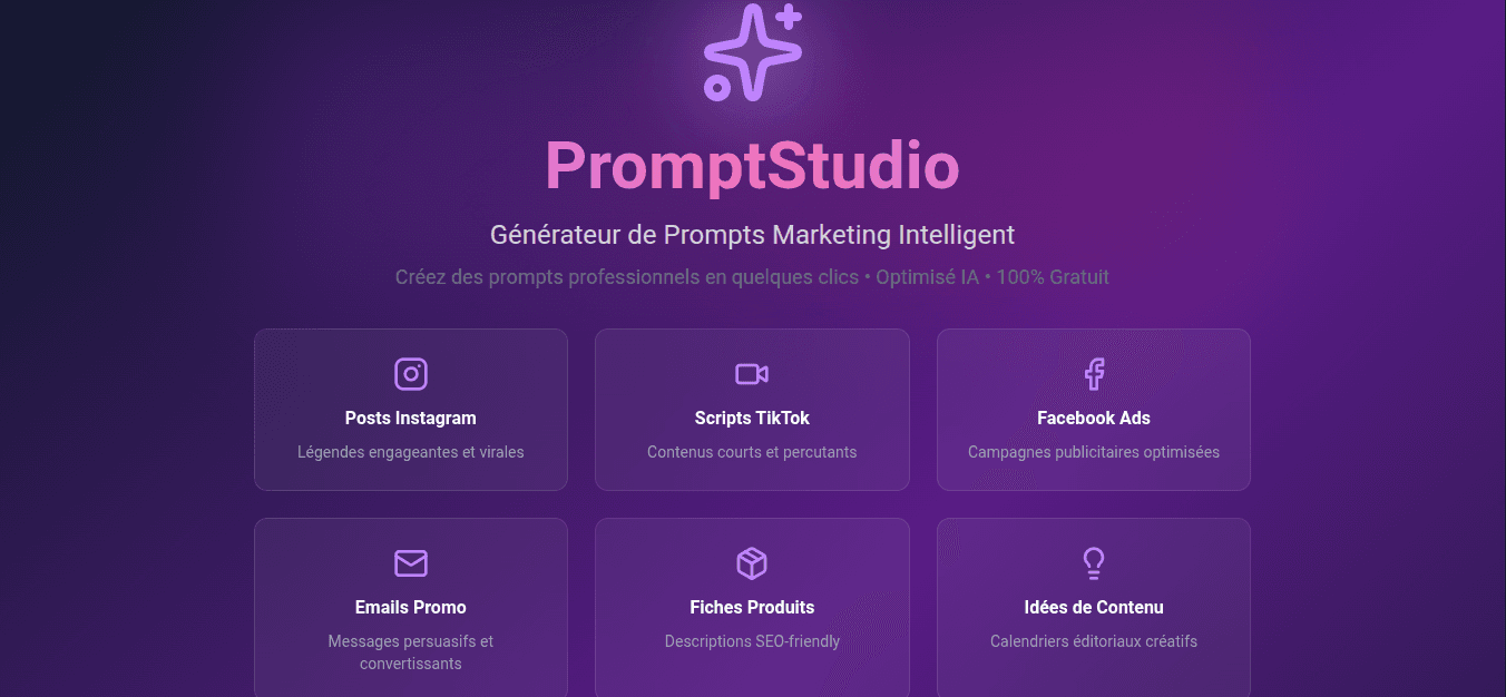 ✨ Prompt Studio - L'Artisan des Prompts Parfaits